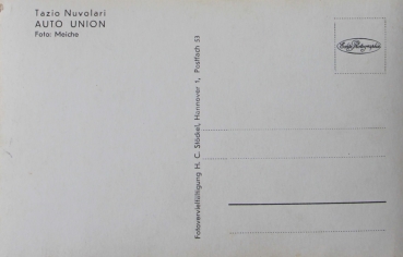 Tazio Nuvolari Auto-Union 1939 Autographcard (3712)